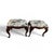 1950s Pair of Vintage Louis XV Style Carved Wood Stools in Schumacher Salisbury Chintz For Sale - Image 5 of 7