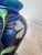 Blue Orient & Flume Floral Blue Art Glass Vase, Signed For Sale - Image 8 of 12