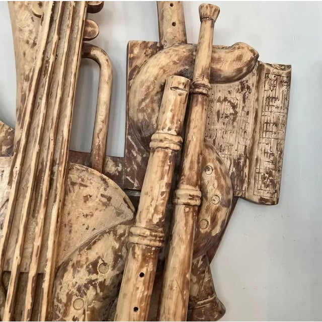 Wood Pair of 19th Century Italian Wood Musical & Instrumental Sculptures For Sale - Image 7 of 12