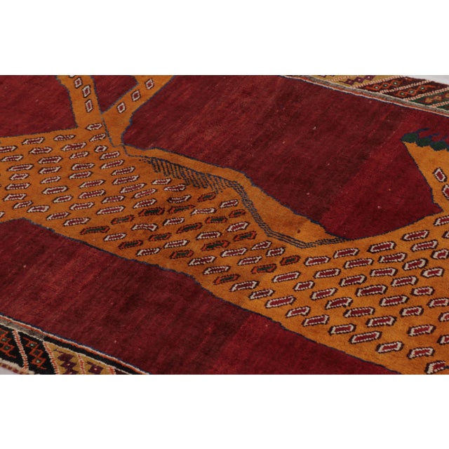 1950s Vintage Persian Gabbeh Runner With Red Leopard Pictorial - Rug & Kilim For Sale - Image 5 of 10