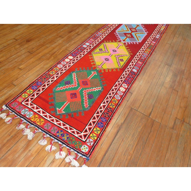 Contemporary Vintage Turkish Bohemian Runner - 2'9" x 13'6" For Sale - Image 3 of 6