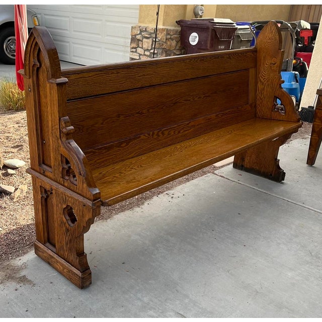 Antique Oak Italian Gothic Church Pew Chairish