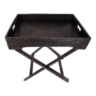 Artifacts Rattan Butler Tray/Table For Sale