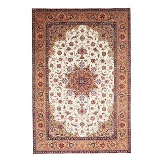 Middle Eastern Hand-Knotted Rug in Silk For Sale