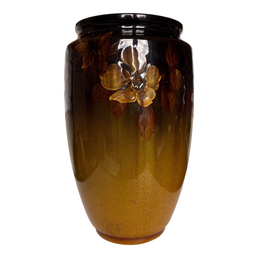 Late 19th Century Rookwood Early Ware Vase With Flowers | Chairish