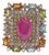 Bochic “Orient” Vintage Ruby & Multi Sapphire Cocktail Ring Set In 18K Gold & Silver For Sale