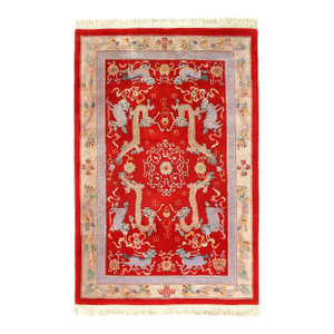 Pasargad DC Red Color Vintage Chinese Peking Rug