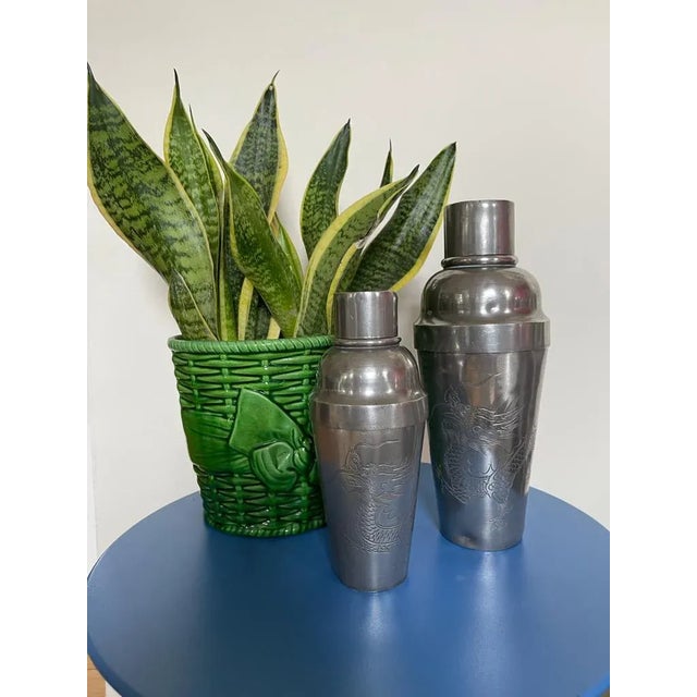 Antique Kut Hing Swatow Pewter Cocktail Shakers, China, Circa 1920s For Sale - Image 10 of 12