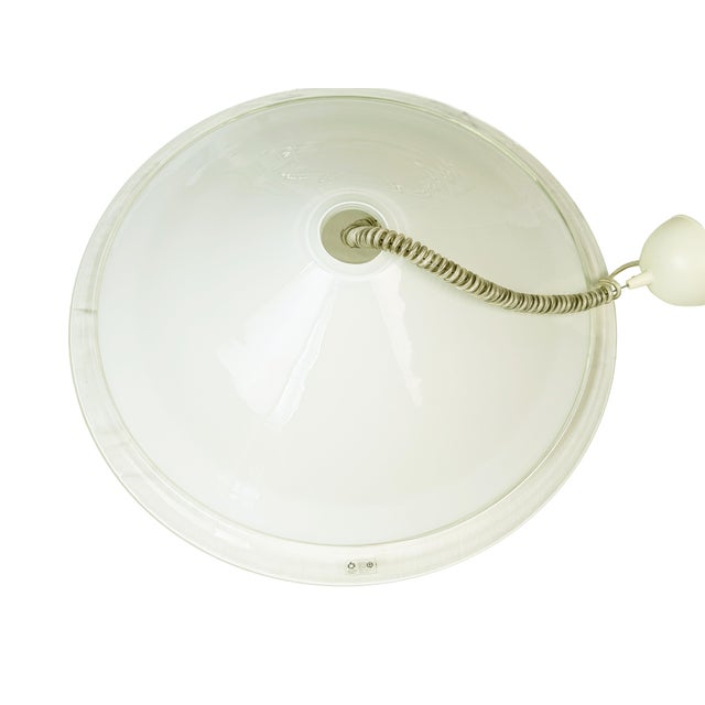 1970s Clear & White Murano Glass Melania Pendant Lamp by Renato Toso for Leucos, 1970s For Sale - Image 5 of 14