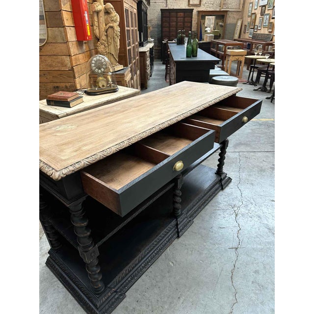 Wood Late 19th Century Oak Console Table For Sale - Image 7 of 10