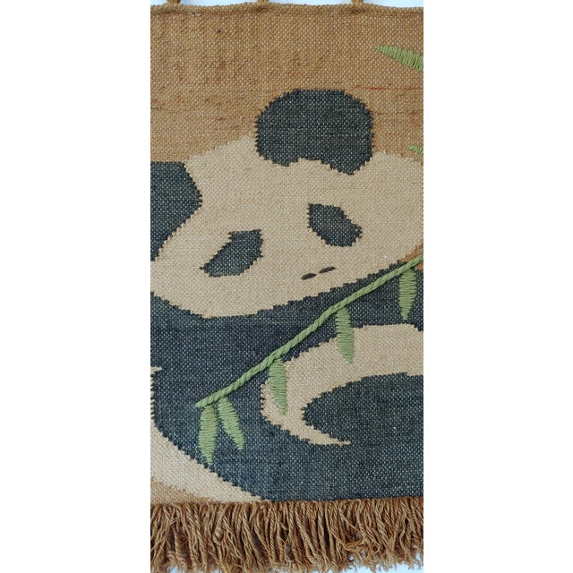 Cinnamon Vintage Don Freedman Panda Bear Fiber Art Tapestry For Sale - Image 8 of 9