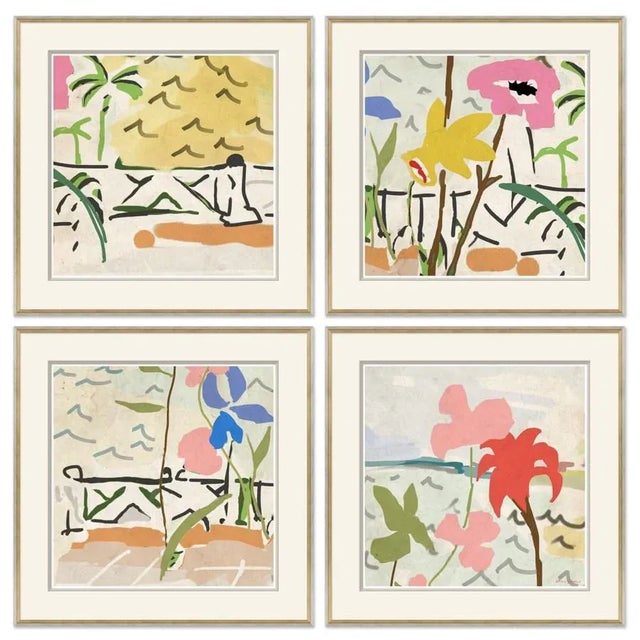 Not Yet Made - Made To Order Portico, Posey, Porch, Coastal Framed Art Prints - Set of 4 by Dana Gibson For Sale - Image 5 of 5