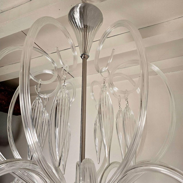 1970s Murano Glass Mid-Century Modern Chandeliers - A Pair For Sale - Image 10 of 15