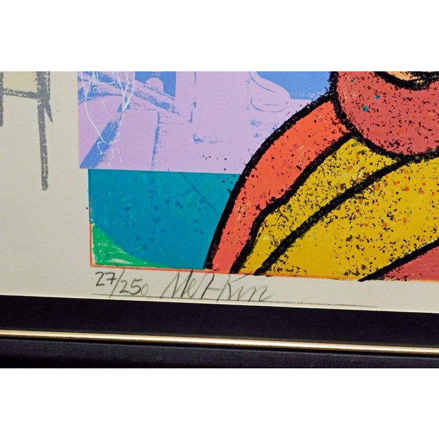 Wood 1990s Richard Merkin "Orpheus and Euryd" Lithograph Hand Signed Artwork, Framed For Sale - Image 7 of 7