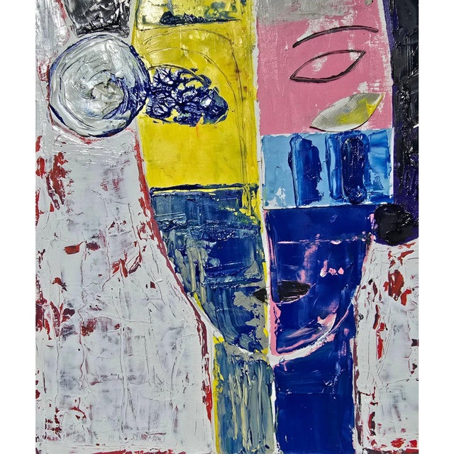 Abstract Original Oil Painting 'Portrait of a Woman' by Diane Grant, Unframed For Sale - Image 3 of 5