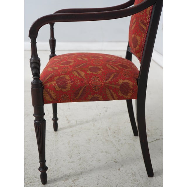 Pair Antique 19th Century English Sheraton Mahogany Armchairs For Sale In Philadelphia - Image 6 of 18