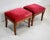 Two shaped seats Rectangular Directoire period. The seats are covered with a fabric Red Velvet Struck. These stools,...