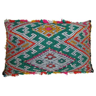 Moroccan Pillow with Berber Tattoo Design For Sale