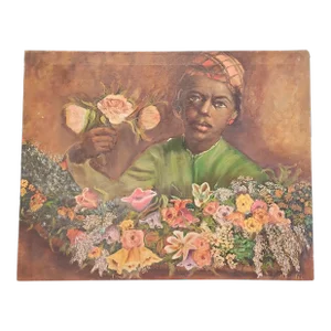 After Frederic Bazille - Young Woman With Peonies - Oil on Canvas - Signed Lee