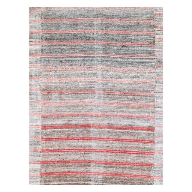 A vintage Turkish flat-weave Kilim accent carpet handmade during the mid-20th century. Measures: 5' 9" x 7' 10" Flat-weave...