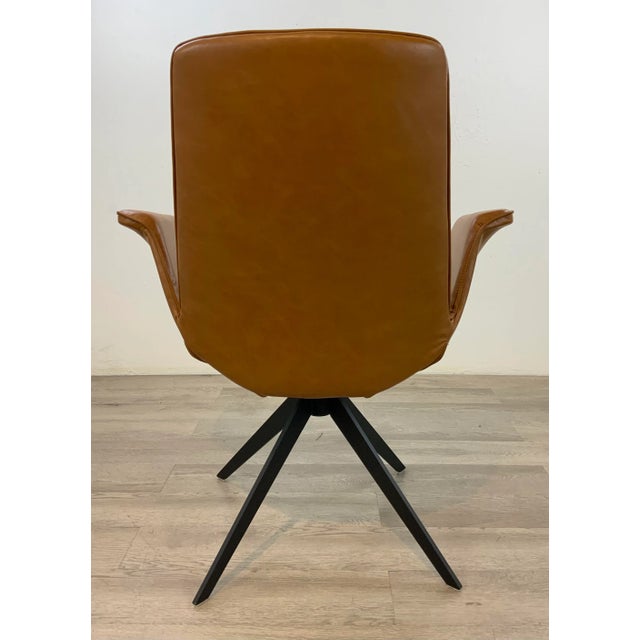 Mid- Century Modern Style Butterscotch Faux Leather Desk Chair For Sale In Atlanta - Image 6 of 7