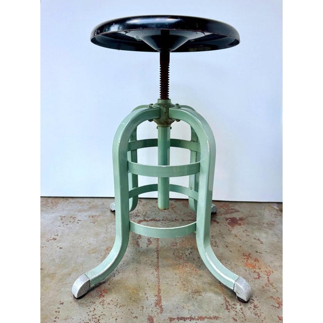 Mid-Century Modern 1930's a.s. Aloe Adjustable Medical Stool, St. Louis For Sale - Image 3 of 12