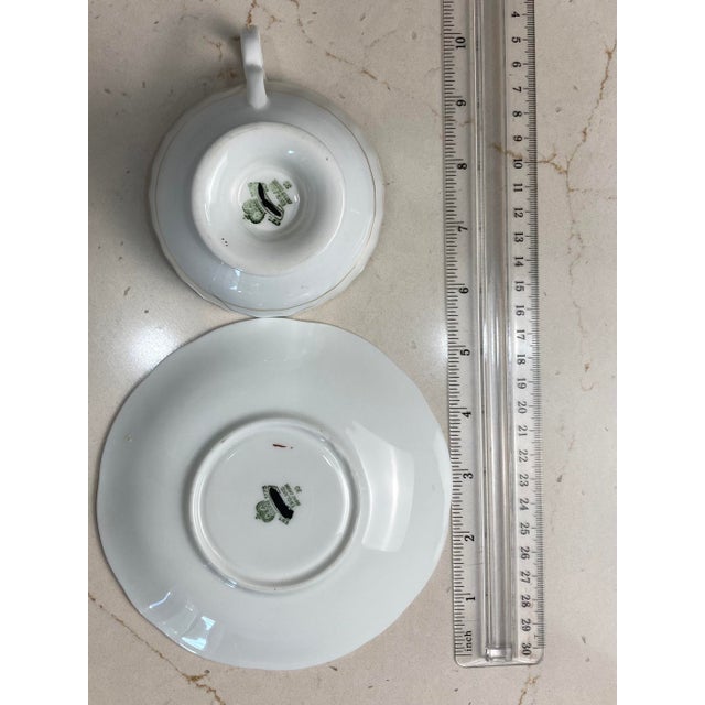 English Vintage Tea Cup Saucer England Dove Fine Bone China For Sale - Image 3 of 11