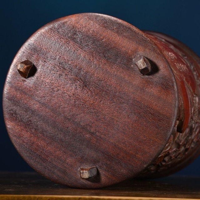 Vintage Chinese Bamboo Carved "Liu Hai & Toad" Brush Pot - 401g For Sale - Image 9 of 9