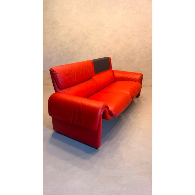 Red Leather DS-2011 Sofa from de Sede, 1980s For Sale - Image 12 of 16