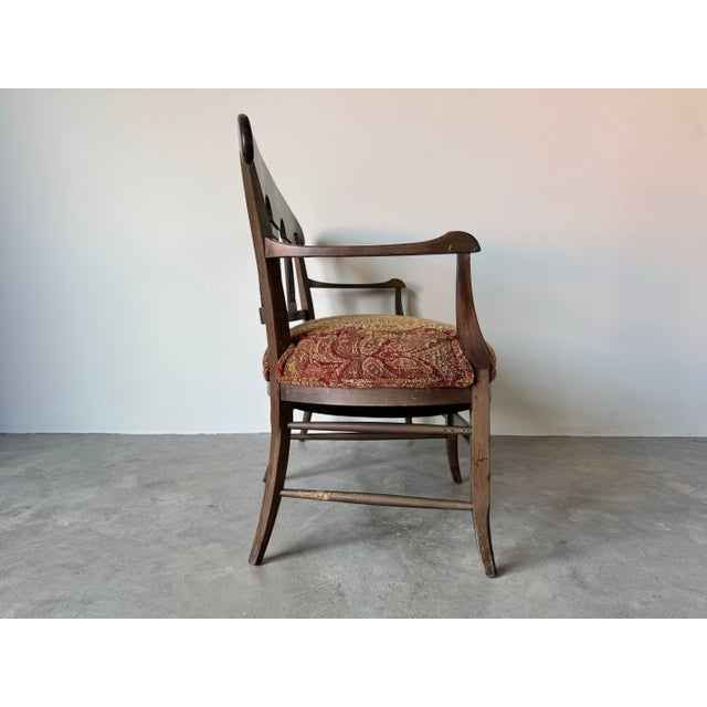 Antique French Country Carved Back Arm Settee For Sale - Image 11 of 12