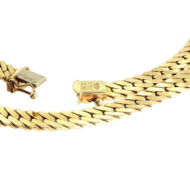 A Late 20th-Century 5mm 20" Solid Herringbone Necklace For Sale - Image 4 of 5