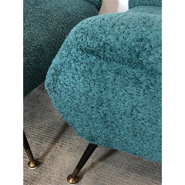 Blue Vintage Armchairs by Gigi Radice for Minotti, Italy, 1960s, Set of 2 For Sale - Image 8 of 16