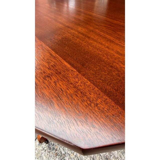 Early 20th Century Antique Octagonal Pedestal Dining Table on Casters For Sale - Image 14 of 16