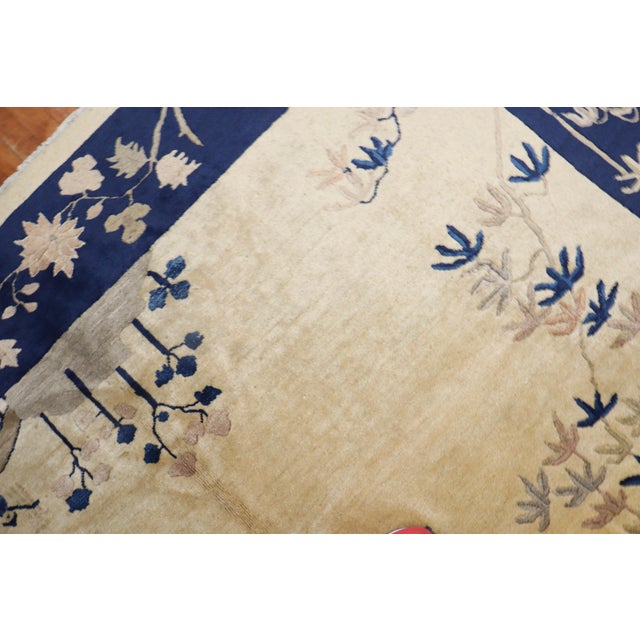 Blue Pictorial Antique Chinese Rug - 8'8" x 11'5" For Sale - Image 8 of 18