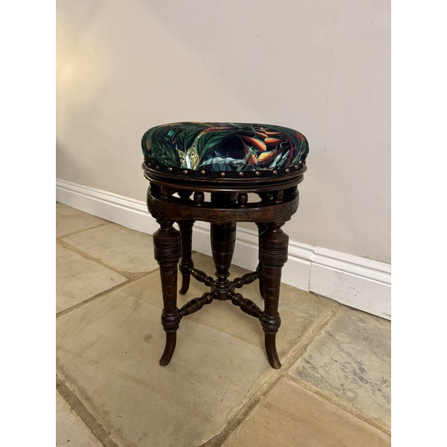 Antique Victorian Mahogany Revolving Piano Stool, 1880s For Sale - Image 6 of 6