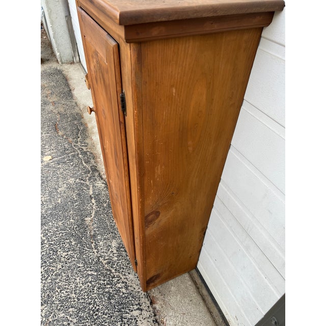 1950s Vintage Farmhouse Style Freestanding Pine Cabinet With Shelves For Sale - Image 5 of 13