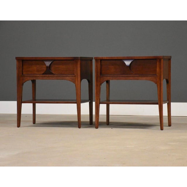 1960s 1960s Refinished Walnut and Rosewood King Nightstands by Kent Coffey Perspecta - A Pair For Sale - Image 5 of 10