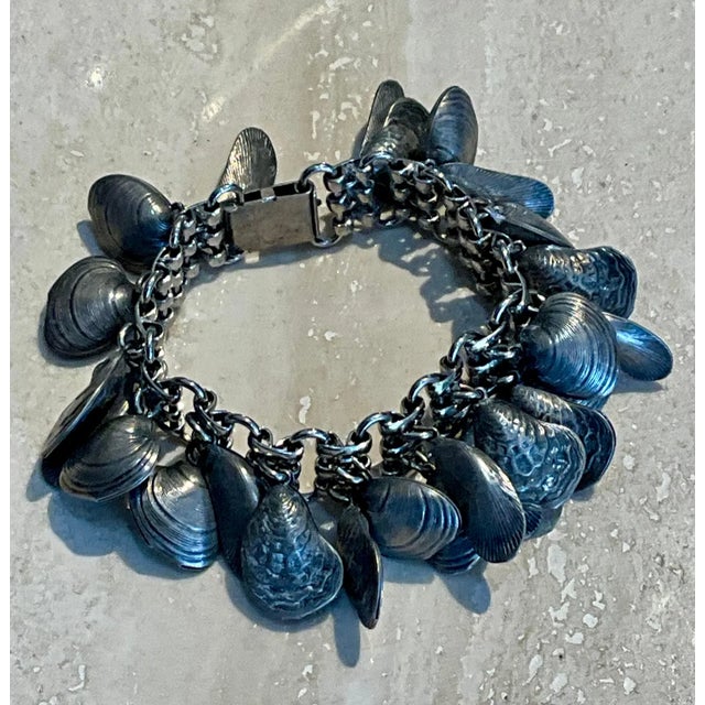 Mid 20th Century Vintage Napier Eugene Bertolli Clam Shell Bracelet For Sale - Image 5 of 11
