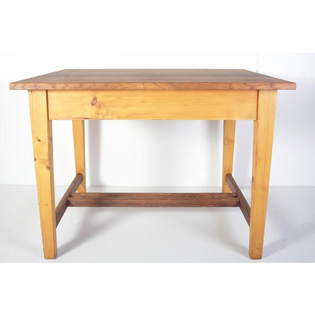 Folk Art Table and Chairs in Oak and Spruce Wood, 1920s, Set of 5 For Sale - Image 3 of 18