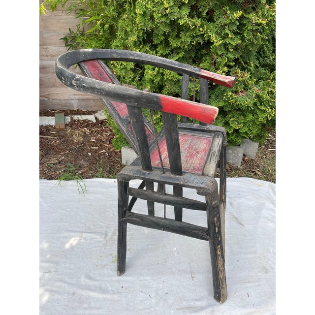 Chinese Late 19th-Early 20th Century Chinese Horseshoe Back Armchair For Sale - Image 3 of 12