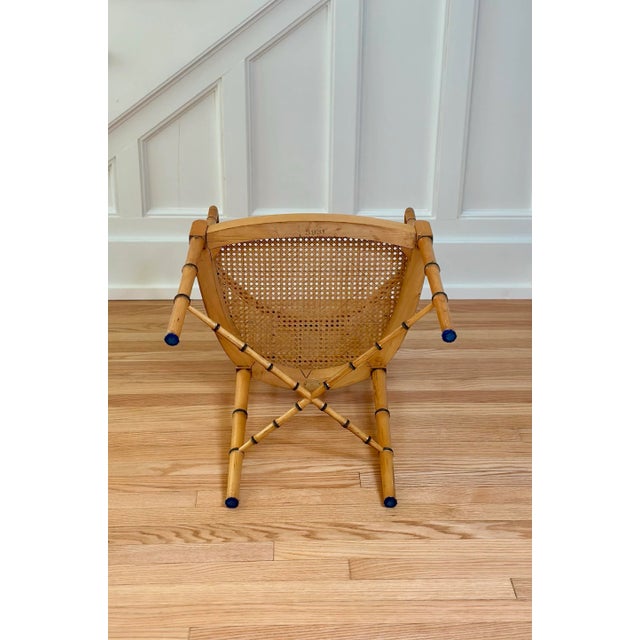 1960s Baker Furniture Faux Bamboo & Cane Tub Armchair For Sale - Image 12 of 12
