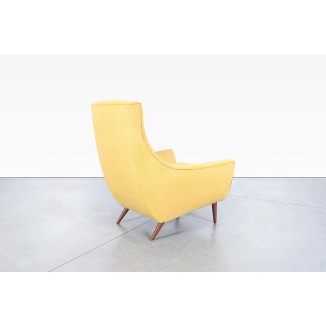 Mid-Century Modern Sculptural Walnut High-Back Lounge Chairs, 1960s For Sale - Image 11 of 12