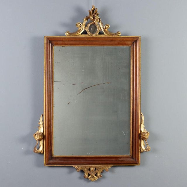Early 19th Century Walnut Mirror with Gilded Carvings For Sale - Image 12 of 12