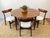 Vintage 1960s Mid Century Dining Set sleek Danish Modern style 1 dining table & 4 chairs with 2 leaves table is round in...