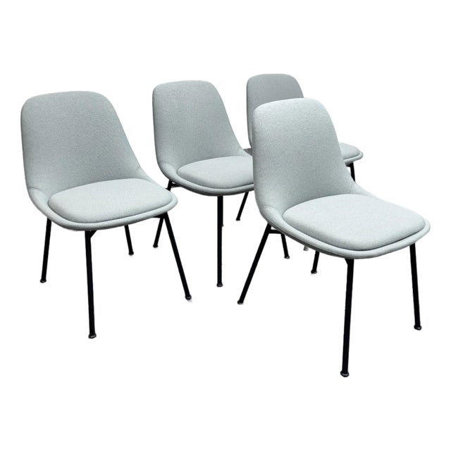 Bernhardt Chloe Dining Side Chairs in Sky, Set of Four For Sale