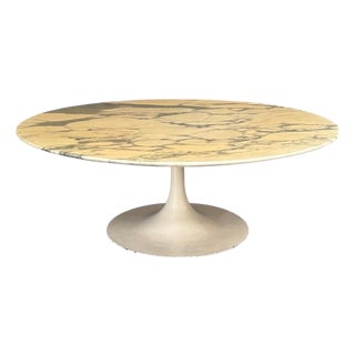 Large Marble Tulip Coffee Table, 1960s For Sale