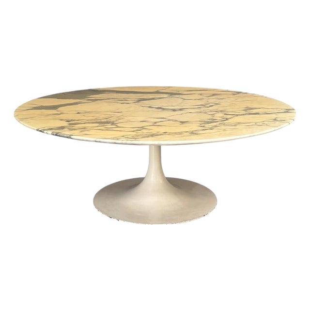 Large Marble Tulip Coffee Table, 1960s For Sale