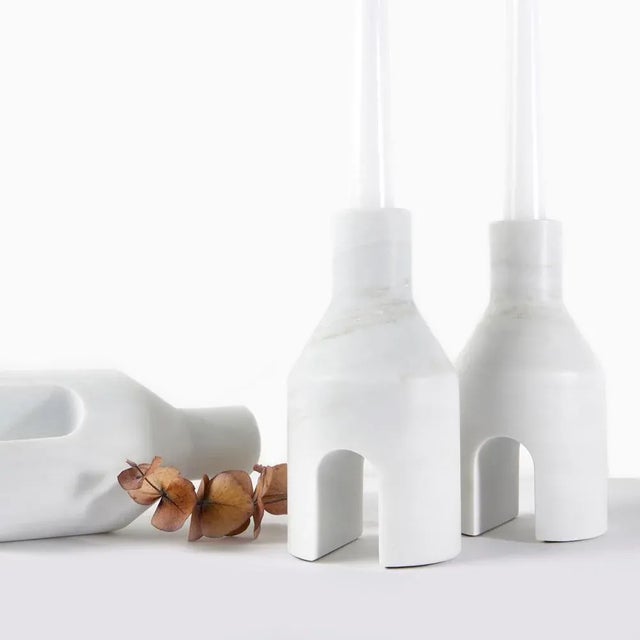 Stone Domus Candelabrum by Cristian Visentin for Kimano For Sale - Image 7 of 9