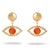 Metal Crimson Flame Eye Earrings, A Pair For Sale - Image 7 of 7