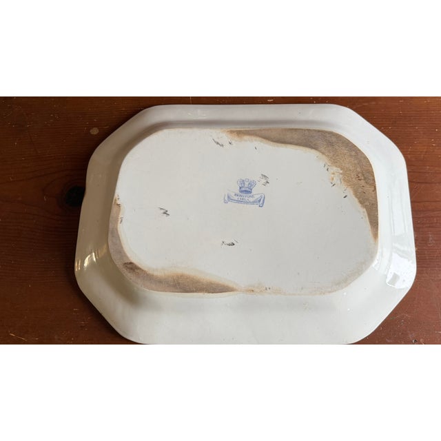 A Large Mason's Ironstone China Blue Transfer Decorated Platter "Turner Willow" Pattern, Circa 1830's For Sale - Image 13 of 18